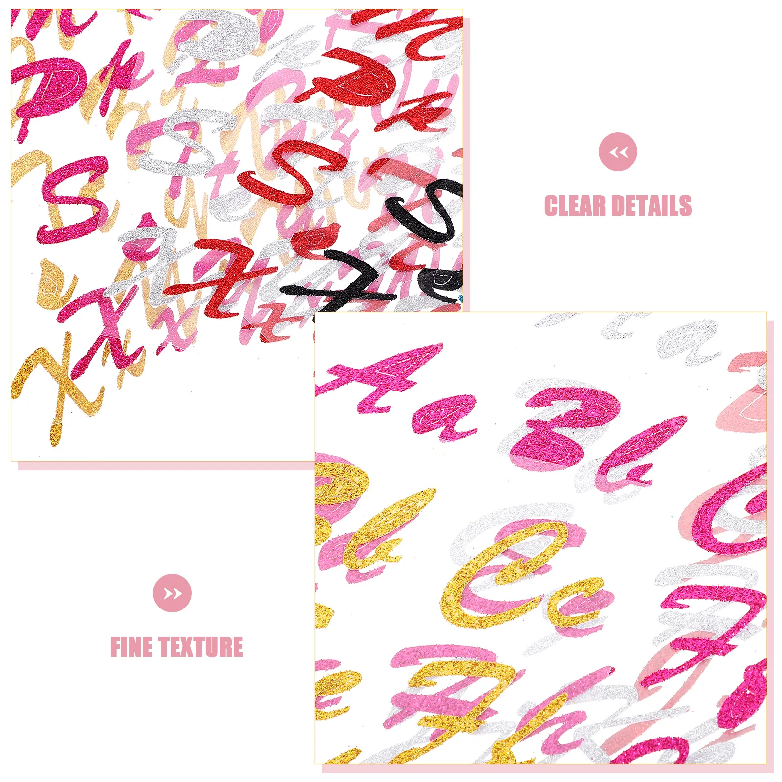 

6 Sheets Alphabet Stickers Glitter Letters and Numbers for Crafting Self Stick Labels for Organizing Storage Sorting Cabinet