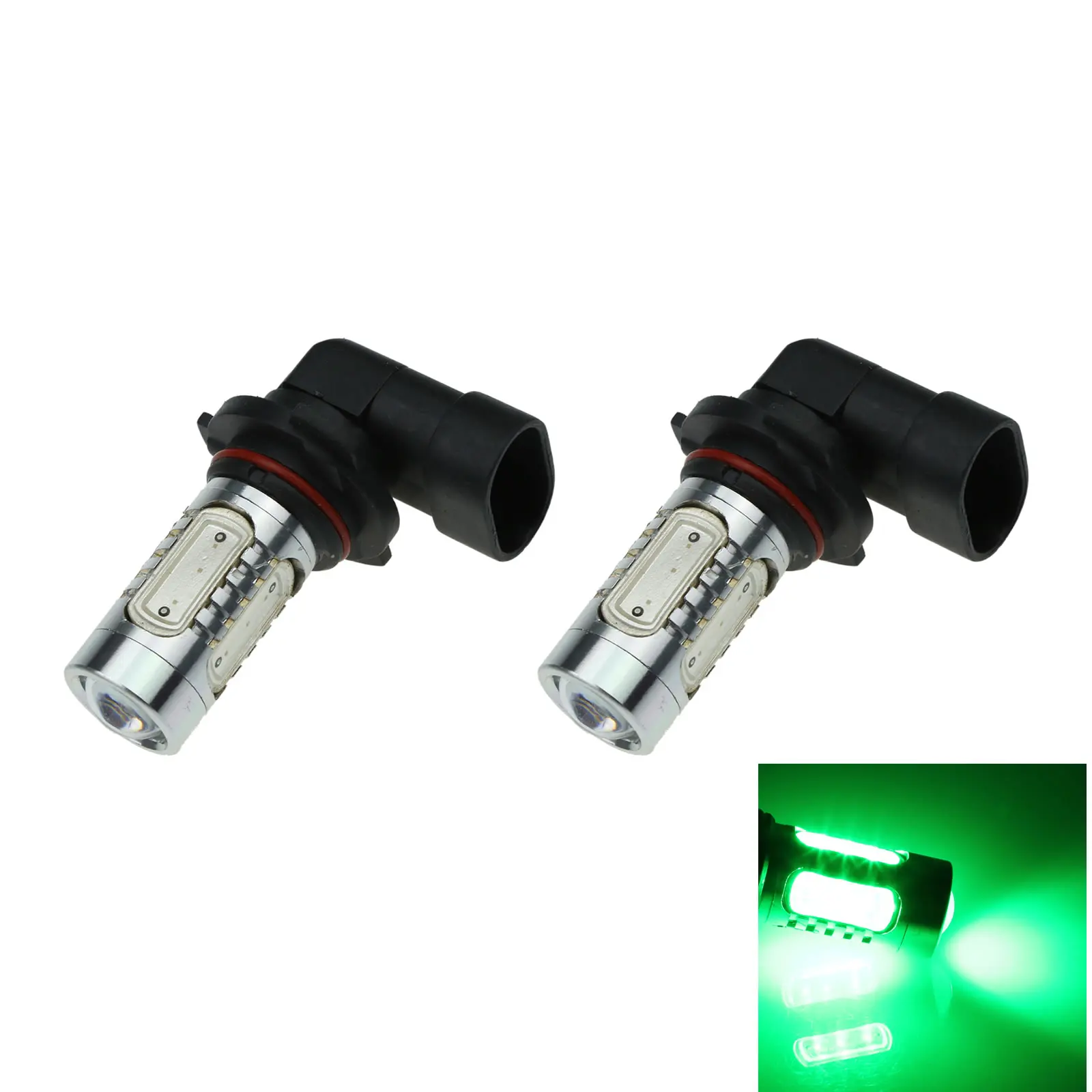2X Зеленая Автоматическая 9005 передняя противотуманная фара, фонарь с 5 излучателями, COB SMD, фонарь HB3