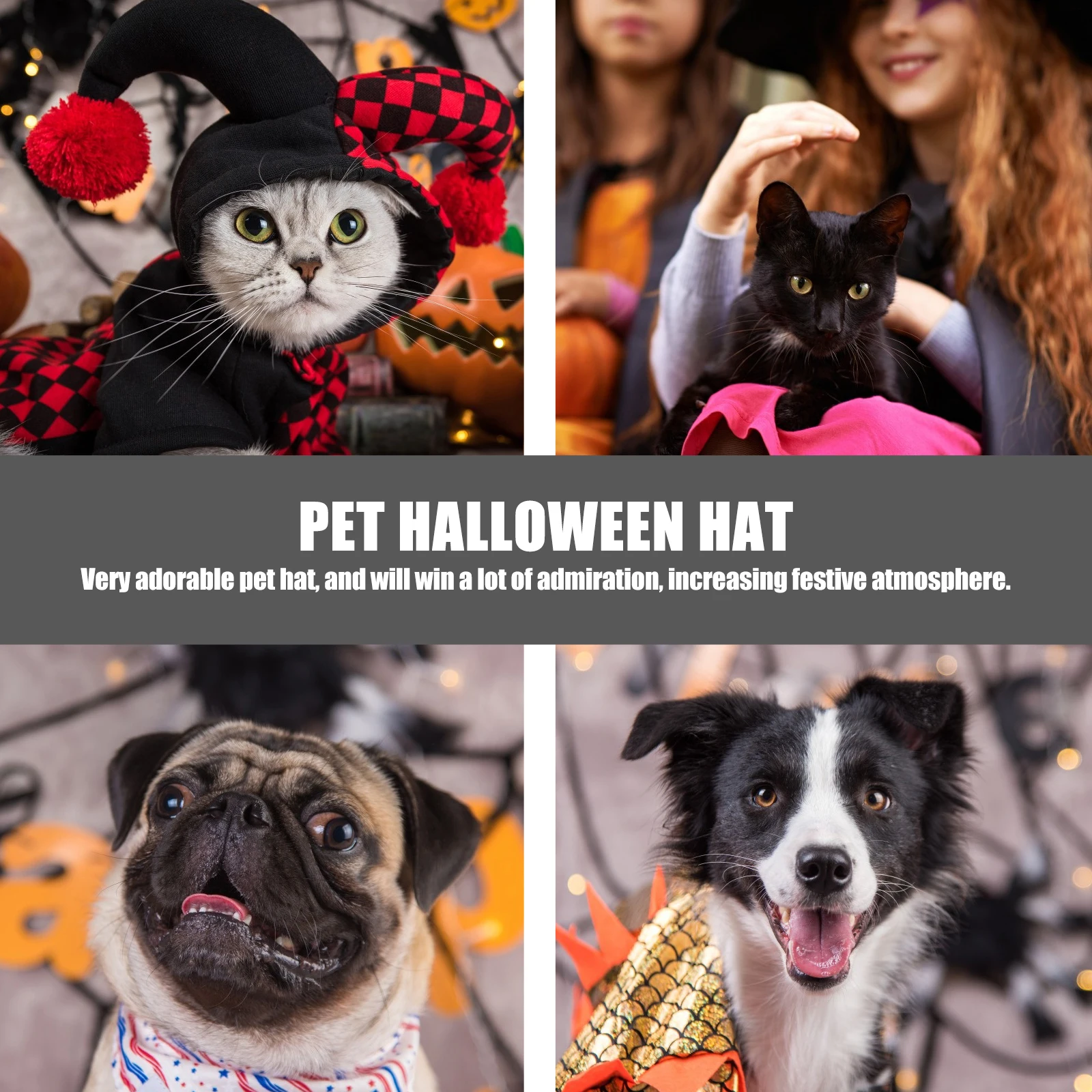 

Halloween Pet Hat for Cats Dogs Adorable Short Decorations Festive Accessories Funny Costume Christmas Parade Photo Shoot