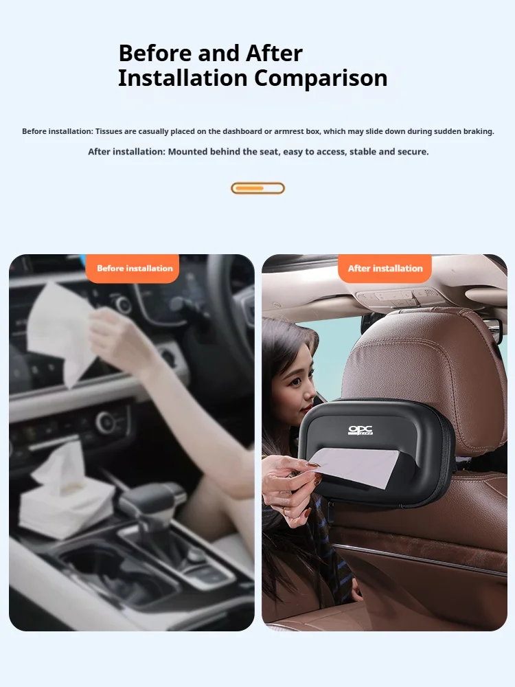Car 3D stereoscopic Extra-Long & Large tissue box For Opel OPC Line Corsa Insignia Mokka Vectra Vivaro Zafira Accessories view 4
