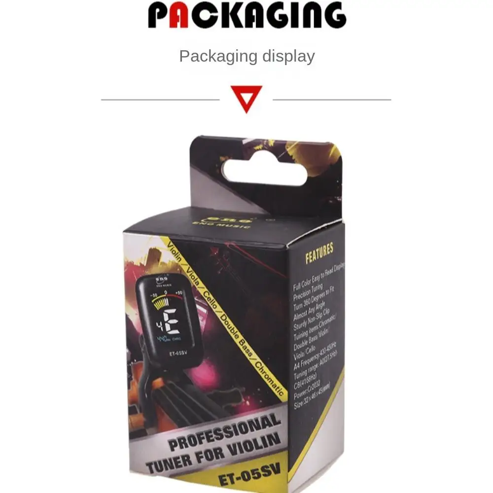 Instrument à cordes ET05V ENO accordeur de violon Mini accordeur électronique numérique accordeur à clipser Portable à 360 degrés violoncelle