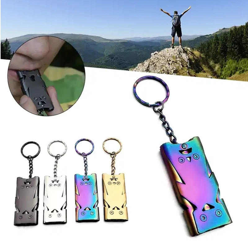 Emergency Survival Whistle Safety Whistle With Keychain For Outdoors Boating Hiking Camping Dog Training