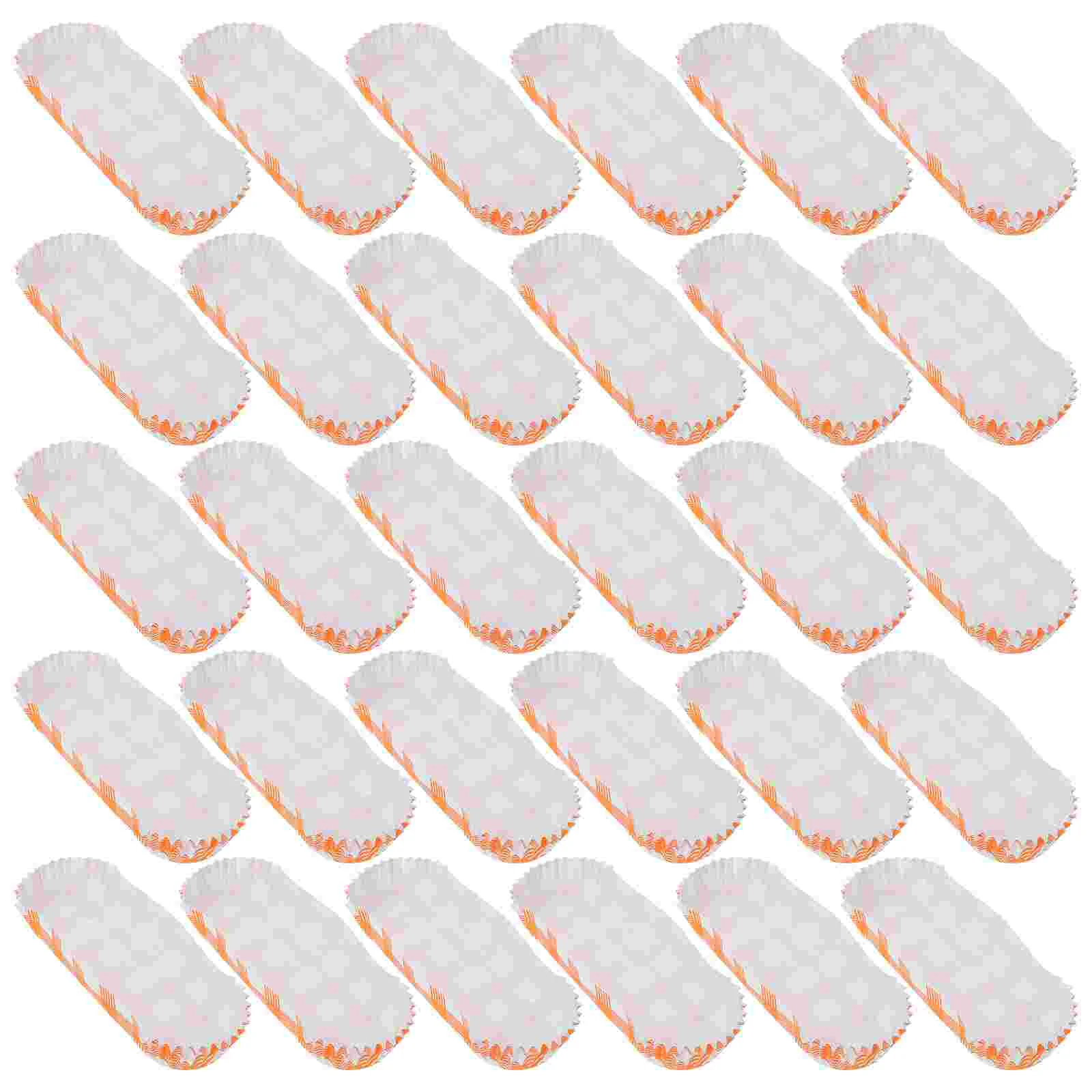 100 Pcs Paper Hot Dog Tray Packing Holders Food Fried Sausage Snack Sleeve Boxes