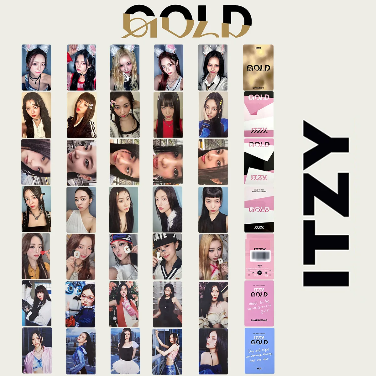 5Pcs/Set KPOP ITZY Album GOLD Postcard Double-Sided Photocards Yeji Lia Ryujin Yuna Chaeryeong Lomo Cards Fans Collect Gift