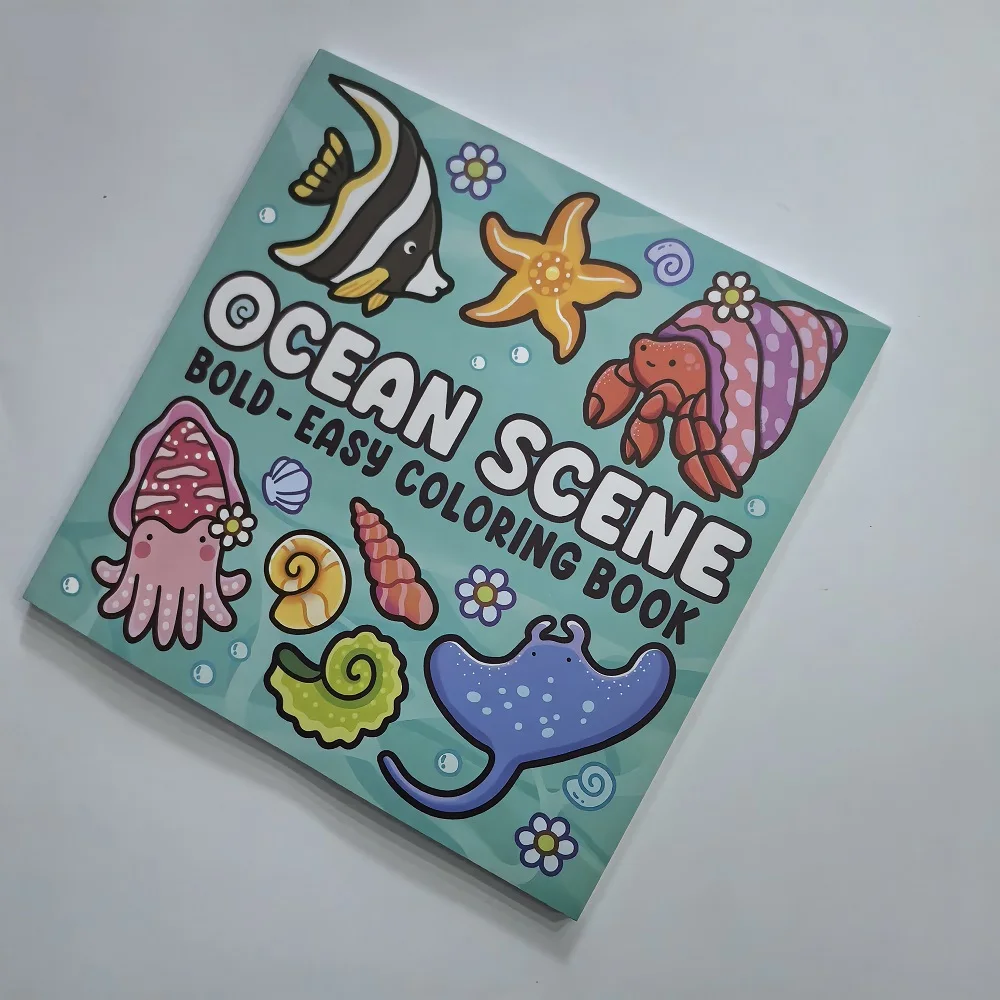 Ocean Scens Bold-easy Patterns Coloring Book for Adults Cute Drawing Book Perfect Gift for Party and Birthday