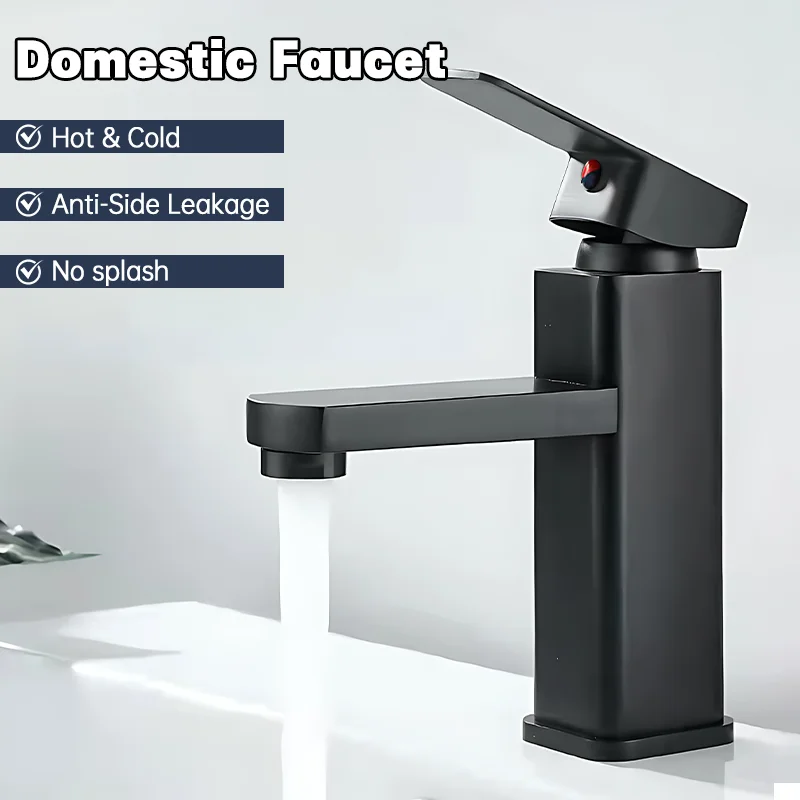 Faucet Hot and cold sink mixer faucet black bathroom faucet ABS Material faucet single hole faucet countertop installation