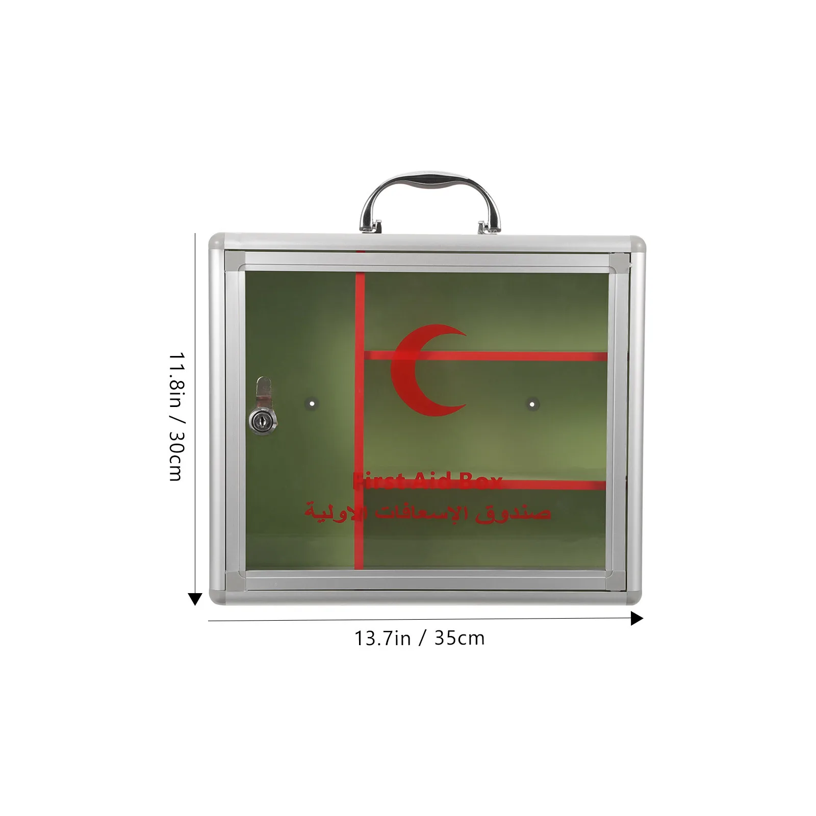صندوق قفل الأدوية ذو سعة كبيرة مثبت على الحائط من الألومنيوم والأكريليك لتخزين الإسعافات الأولية للاستخدام المنزلي ومنظم الأدوية #5