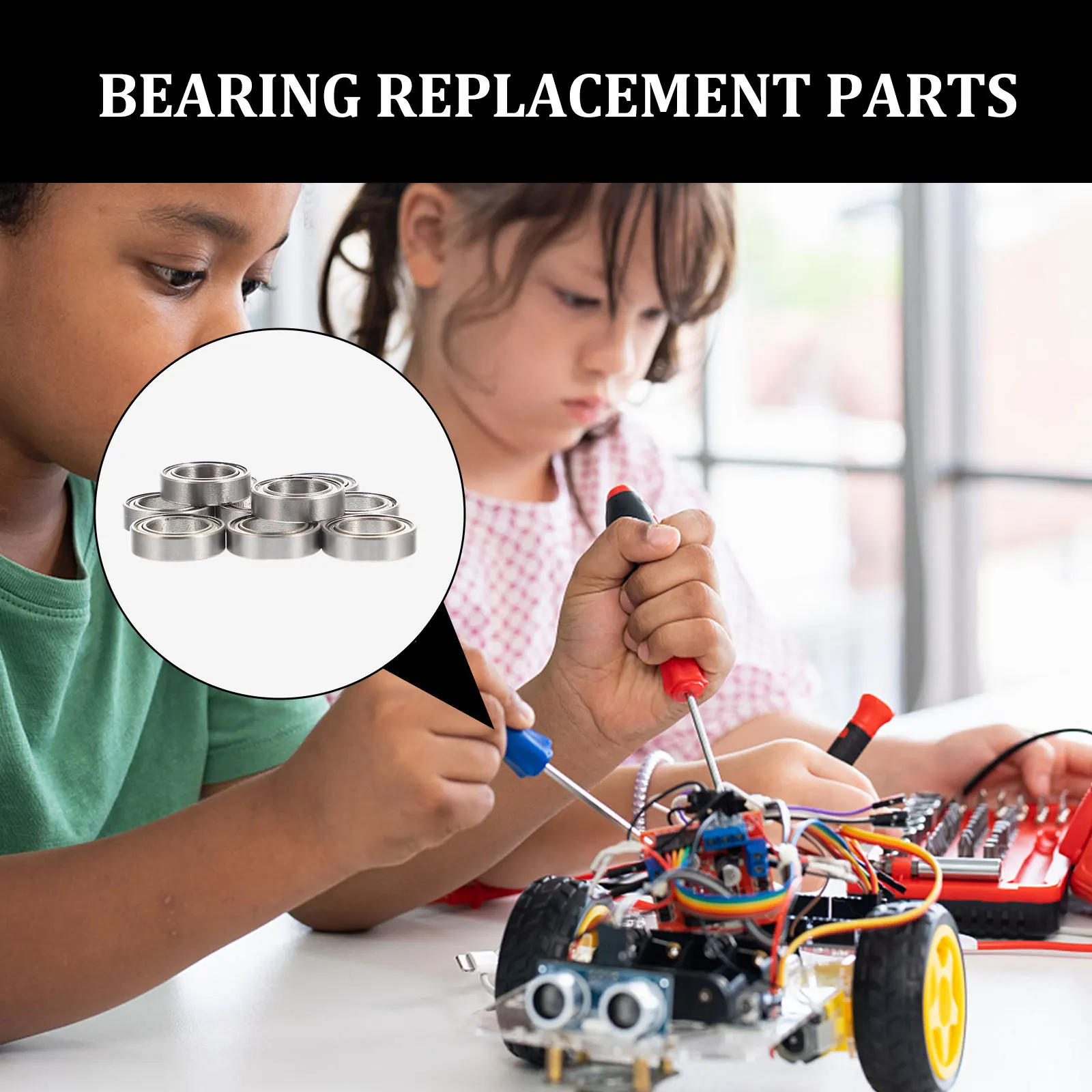 

10Pcs Metal Ball Bearings Steel Bearing Replacement Parts for Rc Car 144001 High Performance Car Accessories 144001 Bearing