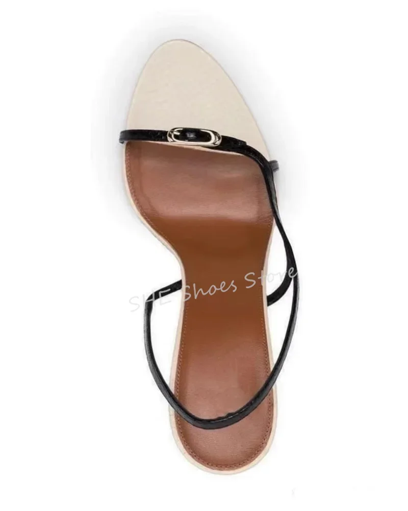 

Mixed Color One Strap Stilettos Women Slingback Pumps Sexy Narrow Band T-Tied High Heel Sandals Ladies Dress Gladitor Shoes