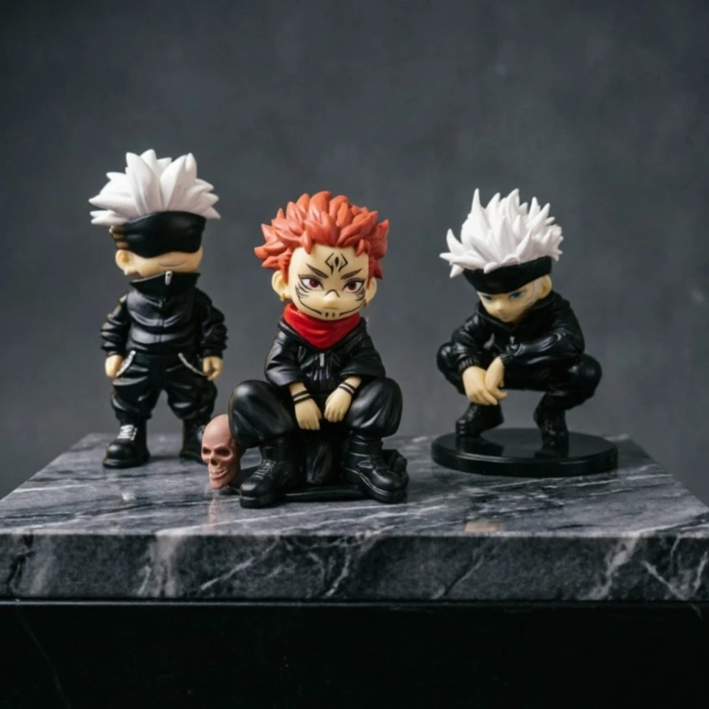 3 Hot Sale Jujutsu Kaisen Anime Figure : Gojo Satoru Squatting Pose, Itadori Yuji, Ryomen Sukuna - Perfect Gift for Manga Lovers
