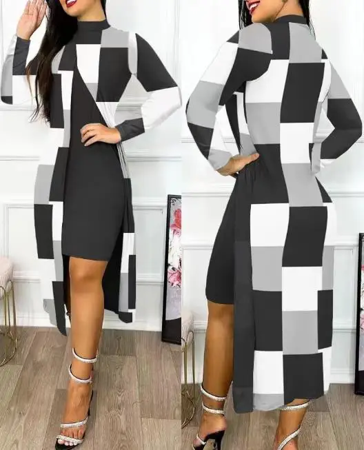 2023 Elegant Dresses for Women Summer New Fashion Casual Slit Print Dress Female Clothing Outfits