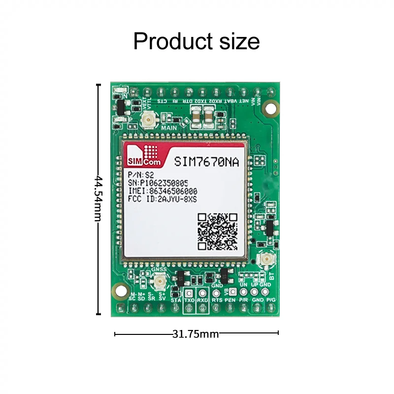 SIMcom CAT1 Core Board SIM7670E/G/NA - Qualcomm Chip Integrated Support for Data+GNSS Optional No Voice Functionality