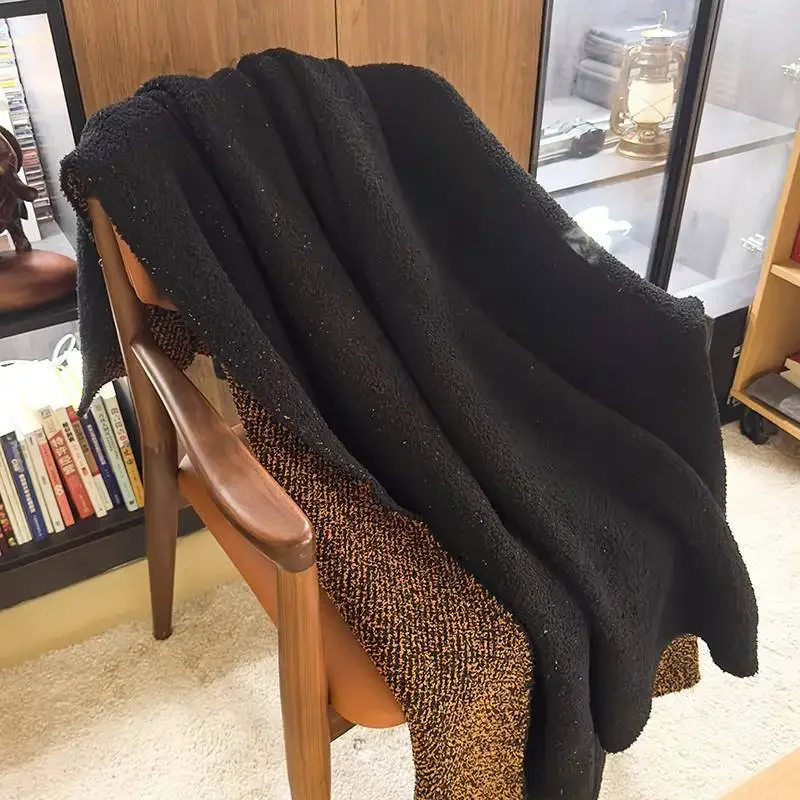 2024 New Designer Sunflower Class A Autumn and Winter Half-edge Fleece Knitted Blanket Sofa Office Nap Blanket