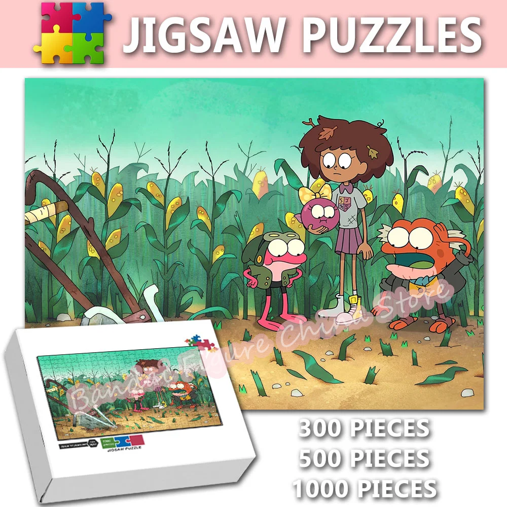 Disney Jigsaw Puzzles for Kids Educational Tv Show Amphibia Diy Intelligence Cartoon Print Puzzle Stress Relief Toys Gifts