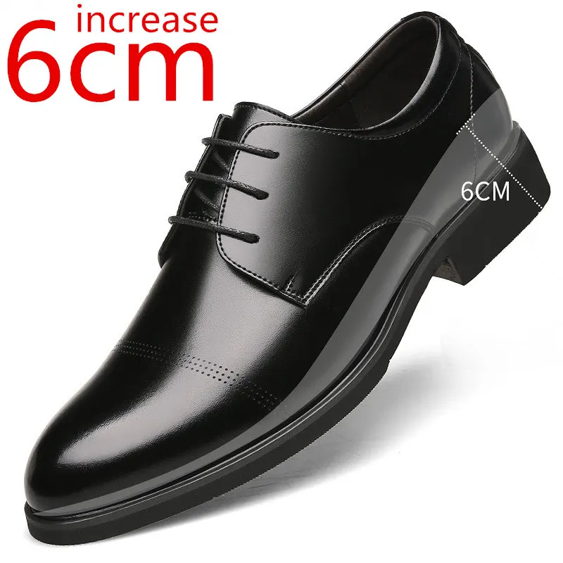 

Height Increasing Shoes Men Taller Elevator 6CM Invisible Insole for Daily Men's Heighten Increased Wedding Oxfords Office Male