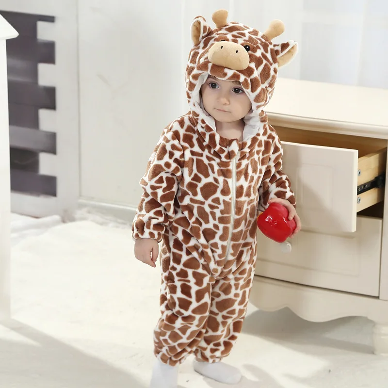 Baby Kawaii Kigurumi Cartoon Pajamas Clothing Newborn Infant Romper Onesie Animal Anime Costume Outfit Hooded Winter Jumpsuit