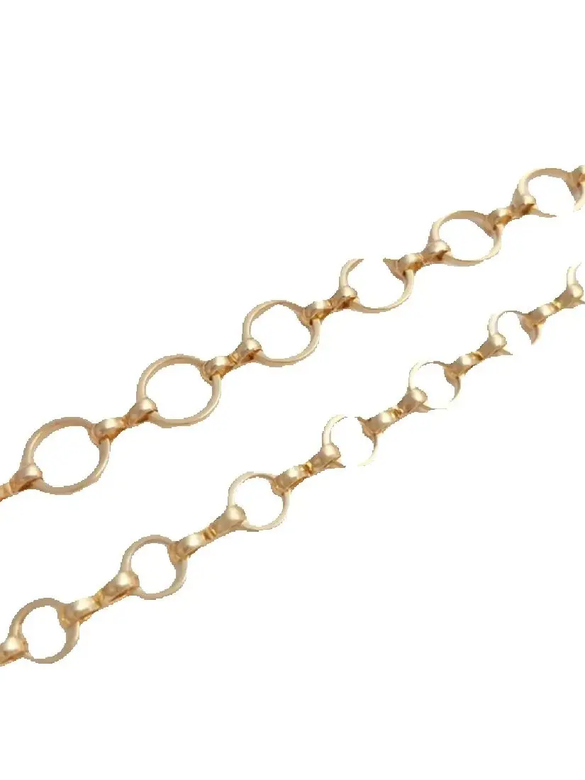 

14K Gold Wrapped 6mm Circular Chain 8mm Circular O Chain Handmade Loose Chain DIY Bracelet Earring Headpiece Material B657