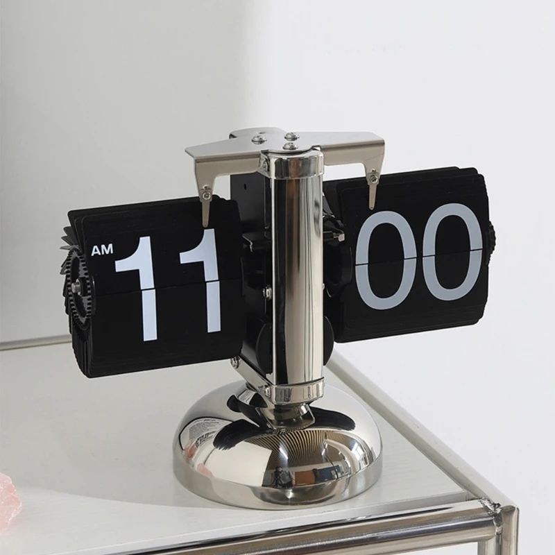 

Modern Classical Mechanical Clock Battery Operated Table Clock with Durability Metal for Bedroom or Study .Y1QB