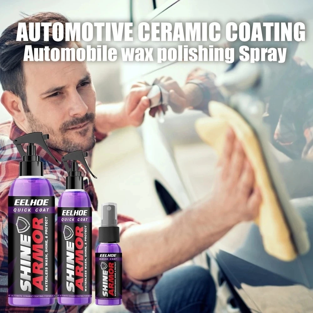 30/100ml 3 in 1 SHINE ARMOR Fortify Quick Coat Ceramic Coating Car Wax Polish Spray Waterless Car Wash&Wax Hydrophobic Top Coat