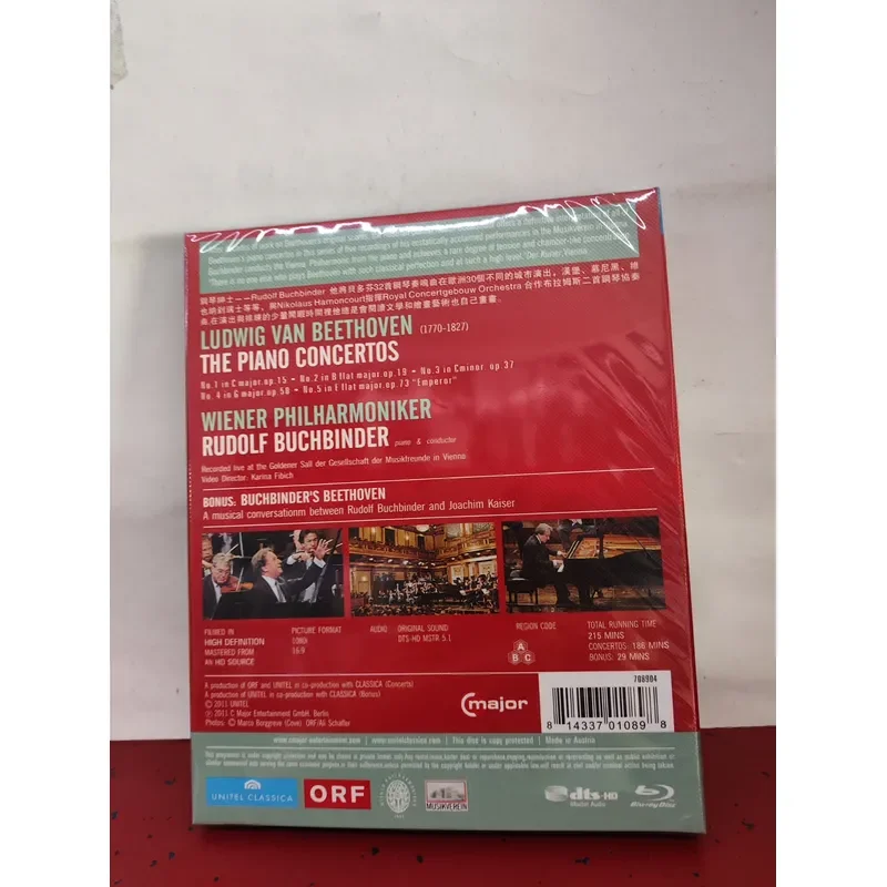 Beethoven Piano Concertos 1-5 Complete Blu-ray Disc Performed by Rudolf Buchbinder Weiye