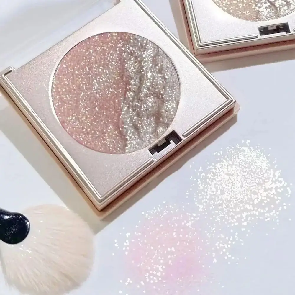 Shimmer 3D Embossed Highlighter Two-color Water Light Makeup Face Contour Illuminator Cosmetics Powder Blusher Powder Palette