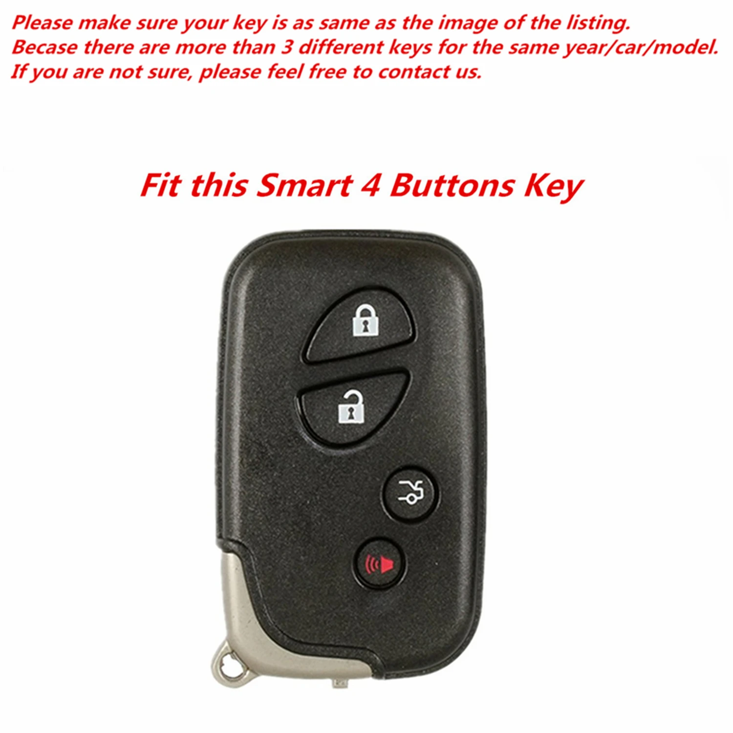 WFMJ 2Pcs Black Red Leather for Lexus IS250 IS350 LX RX GX ES350 GX460 RX350 LX570 GS430 300 4 Buttons Remote Key Fob Case Cover