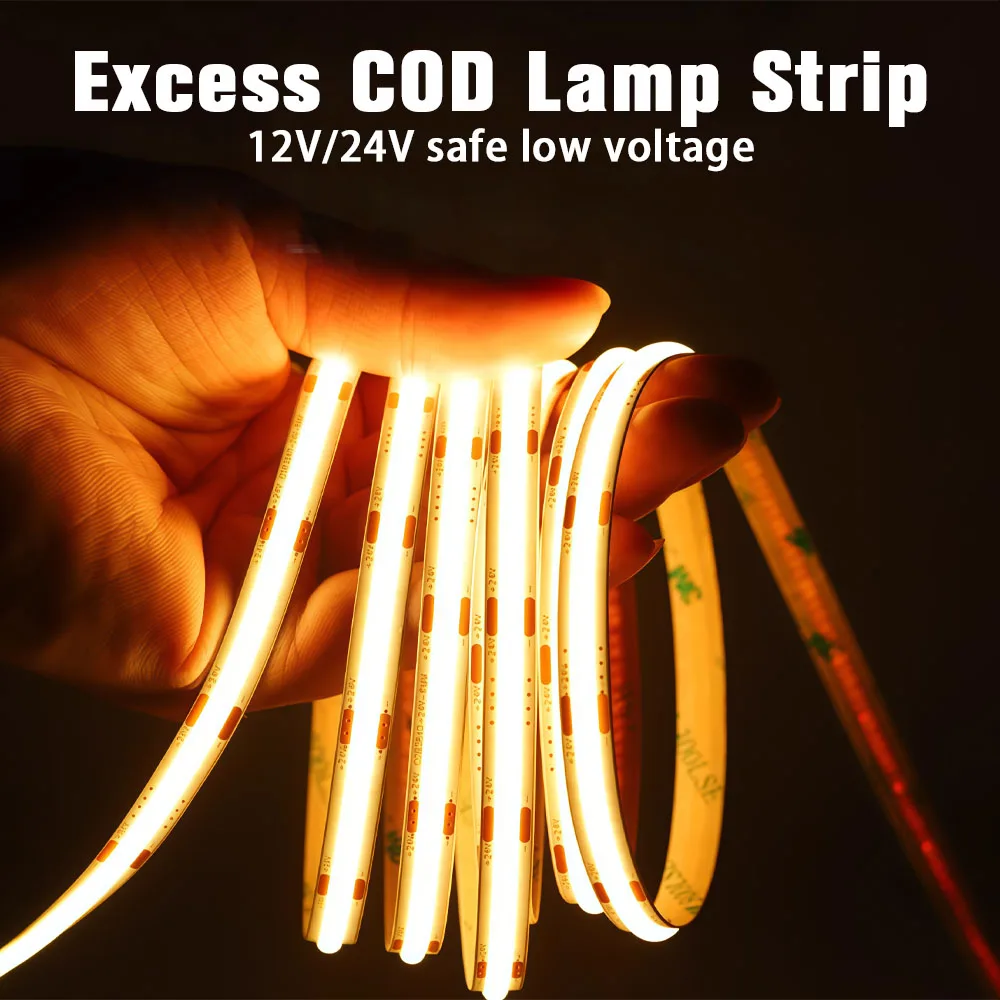 10m LED-stripverlichting Lineair dimbaar 24V COB LED Hoge dichtheid flexibel tape Lint 3000K 4000K & 6500K voor kamerdecoratie