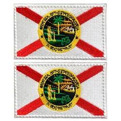 2pcs State of Florida Flag Embroidered Patch Hook and Loop Embroidery Florida Patch