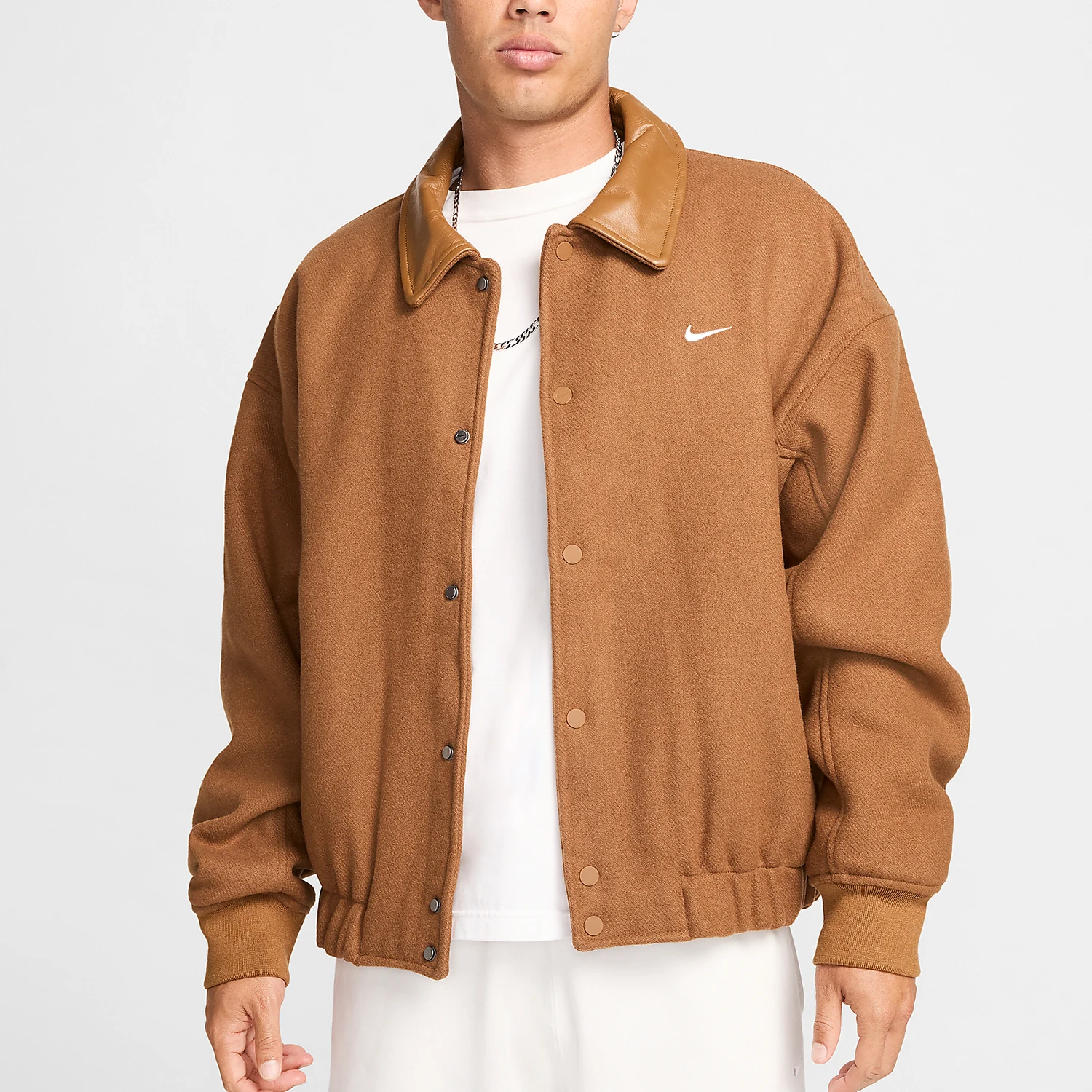 

Официальная мужская однобортная куртка Nike Solo Swoosh с воротником в стиле ретро FZ1168-281