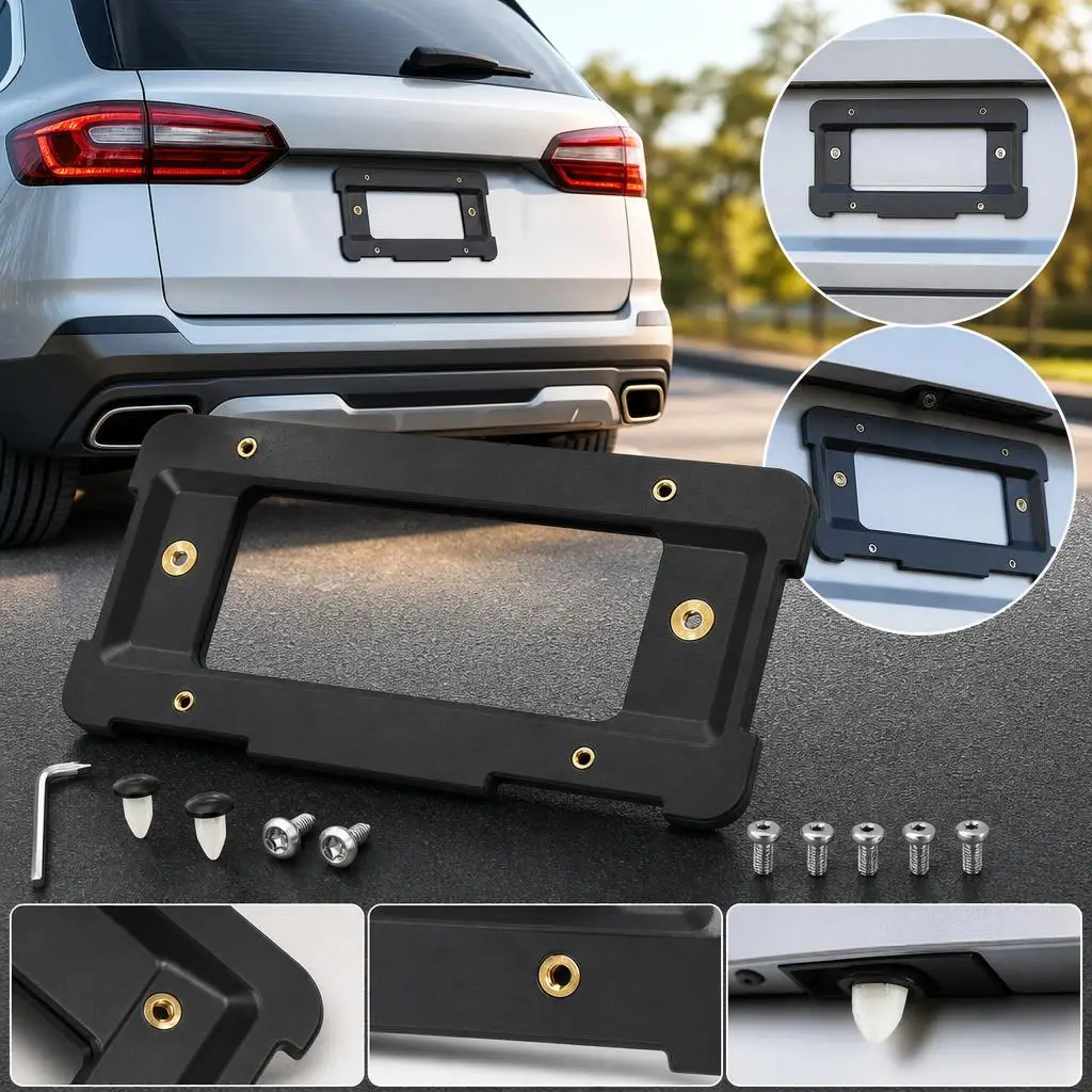 Black US Standard Rear License Plate Base Mount Bracket For BMW 3 5 7 Series X1 X3 X4 X5 License Frame Holder 51187160607