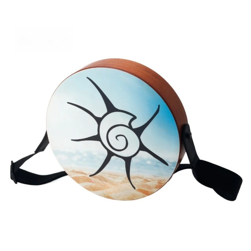 Tambor de mão em caixa de madeira