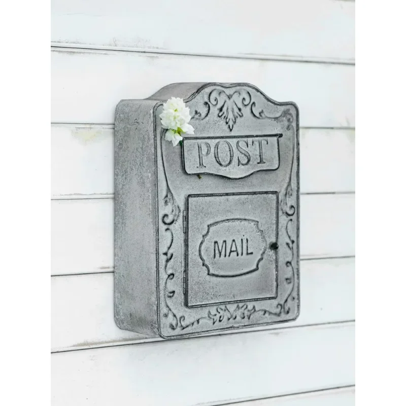 - Wrought iron retro old mailbox creative home suggestion box ornament storage garden jewelry gardening pendant