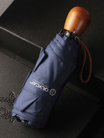 OLYCAT Pocket Umbrella Men Women, Wooden Handle Mini Folding Umbrella Windproof, 400T High-density Cloth Rain Umbrella 8K
