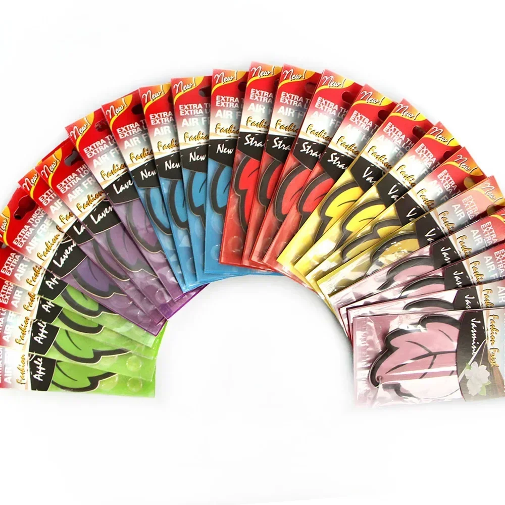 6PCS Car Air Freshener Natural Scented Tea Paper Auto Hanging Vanilla Perfume Fragrance Leaf Shape Car Accessories Interior image 3