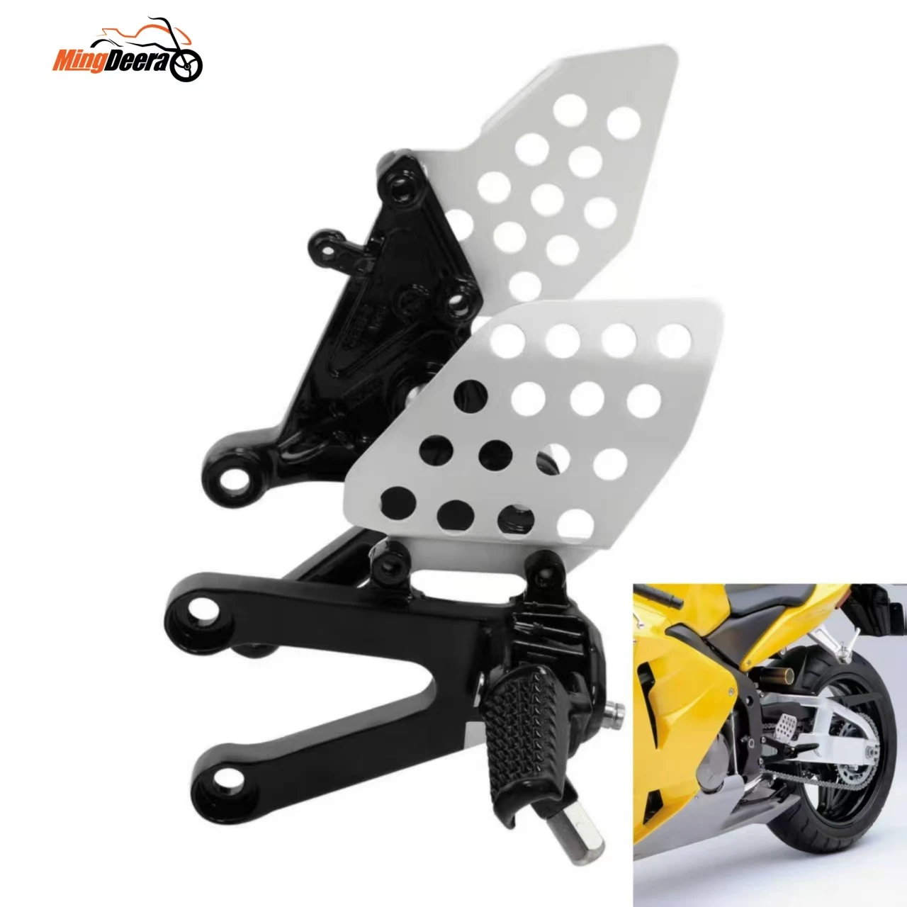 

Front Footrest Assembly Foot Pegs For Honda CBR600RR 2003-2006 Aluminum Front Pedal Bracket Silver Black Matte Black