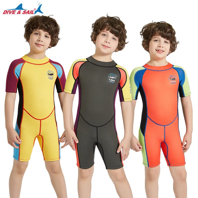 Maillot de bain de plongée une pièce pour enfants, méduse trempée, protection solaire chaude, plongée en apnée pour garçons, 2.5mm