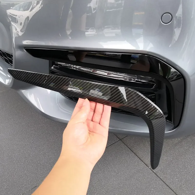 Для BMW 5 серии G30 530liM 2018-2023 ABS углеродное волокно автомобильные передние противотуманные полоски крышка накладка наклейка автомобильные аксессуары Для BMW 5 серии G30 530liM 2018-2023 ABS углеродное волокно автомобильные передние противотуманные полоски крышка накладка наклейка автомобильные аксессуары