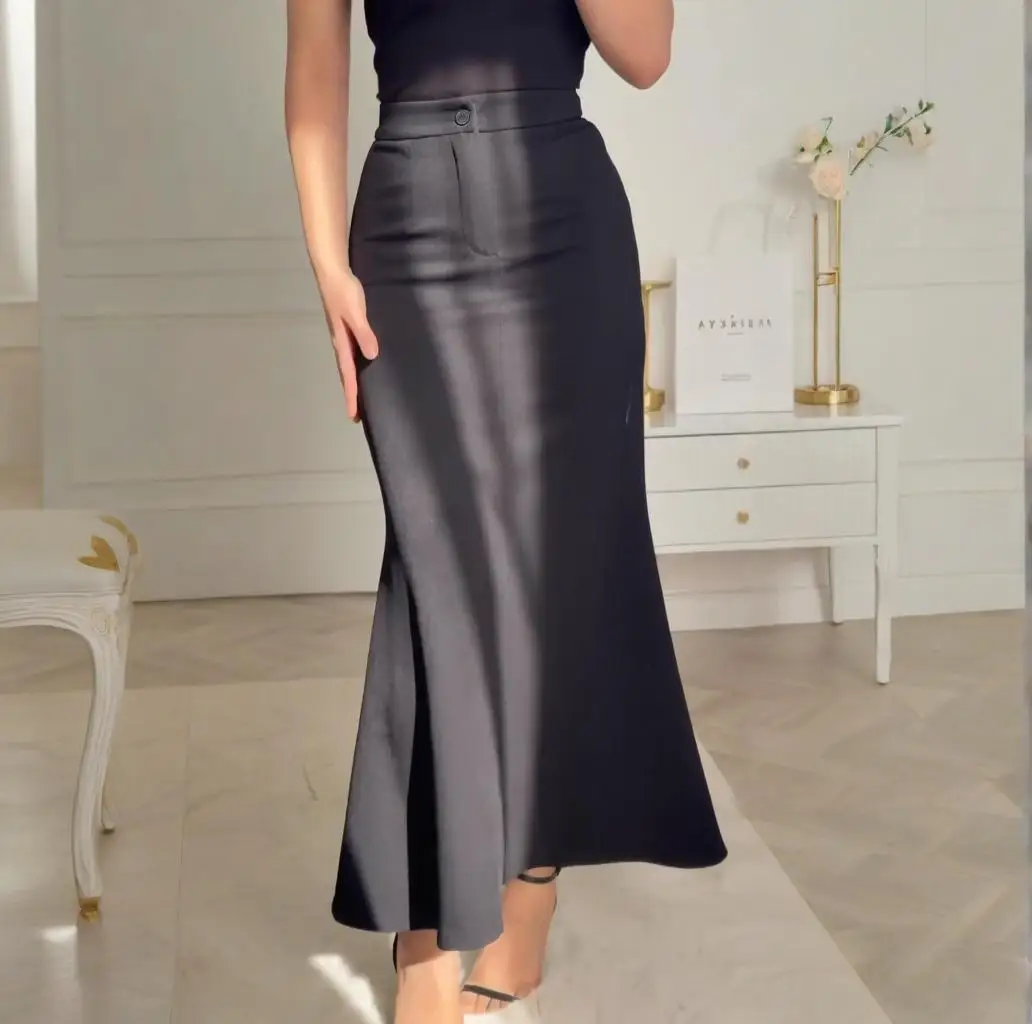 

Faionable Fi Tail f Skirt Ele Women's Casual Polyester Fiber High Waist Skirt Sli Trendy Women's Skirts