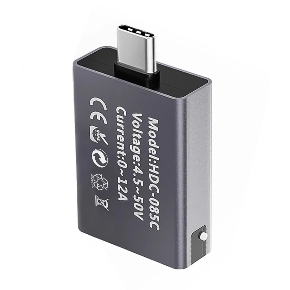 Type C Interface Voltage Ammeter Power Meter DC 4.5-50V 0-12A Digital Display Mobile Phone Charging Watt Meter