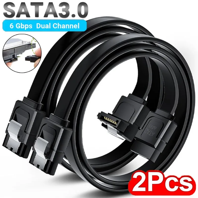 1/2Pcs SATA Data Cables Right Angle & Straight SATA Cable III 6Gbps Super Quick Transfer Wire Cord for CD Driver Writer HDD
