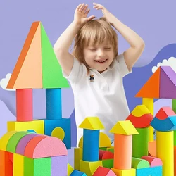 Children EVA Foam Blocks Building Brick Soft Construction Toys Sponge Block Assembly Kids Early Education Toys Baby Gifts