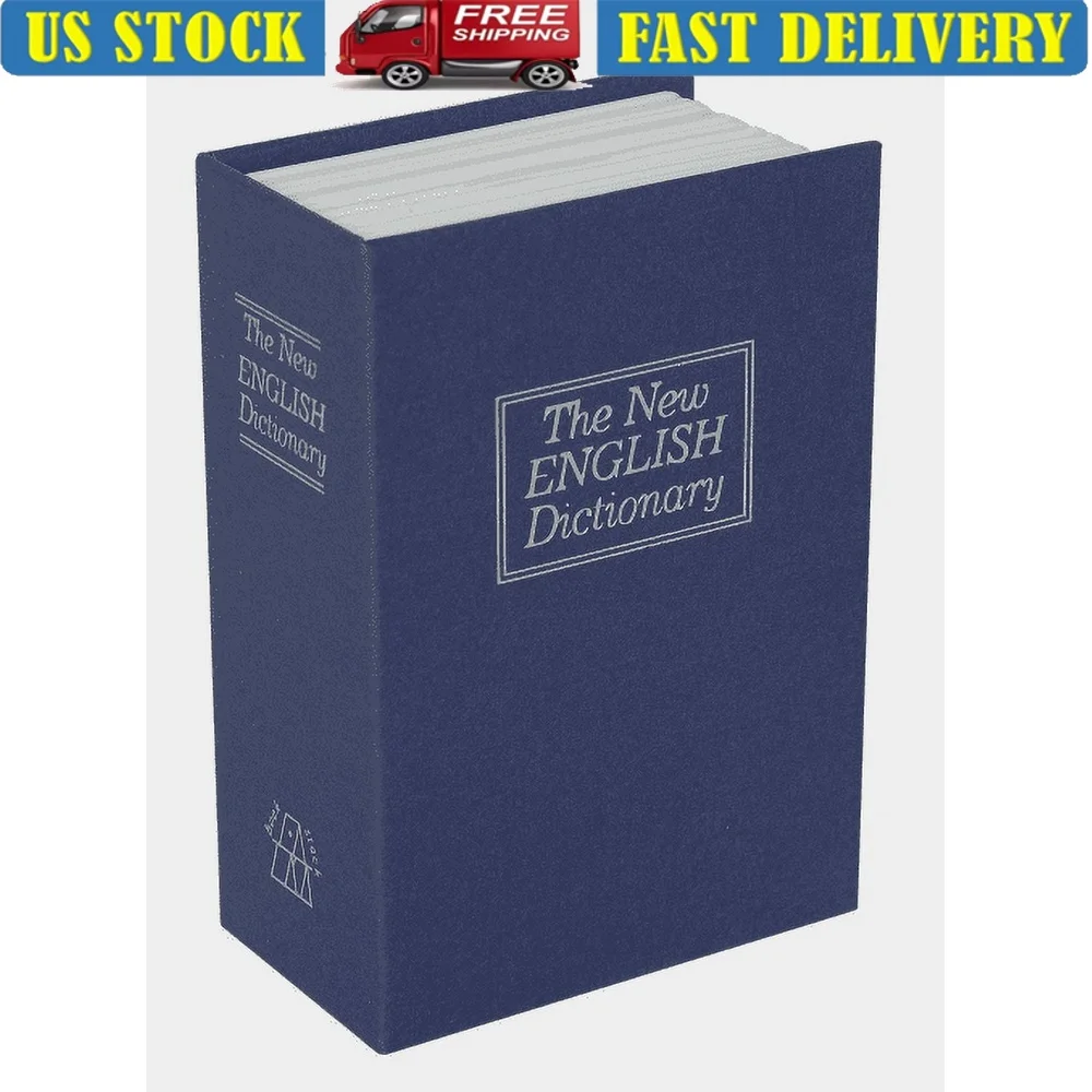 

Personal Book Safe with Combination Dial Lock Steel Walls Hidden Storage Cash Jewelry Documents Portable Lock Box
