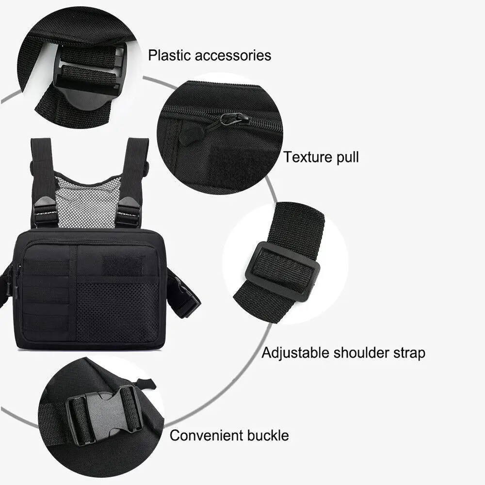 Tactical Chest Bag Sports Running Vest Bag Camouflage Functional Backpack Trendy Casual Vest Men Chest Hanging Camouflage Bag