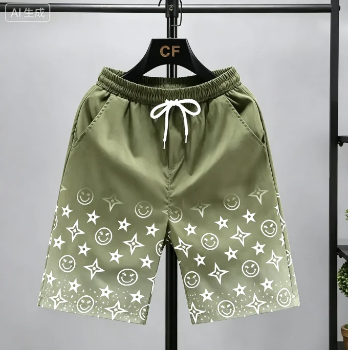 Y2K Men's Streetwear Shorts Half Solid Color Graphic Print Quick Dry Casual Shorts Summer Beach Sports Outdoor Training Pants