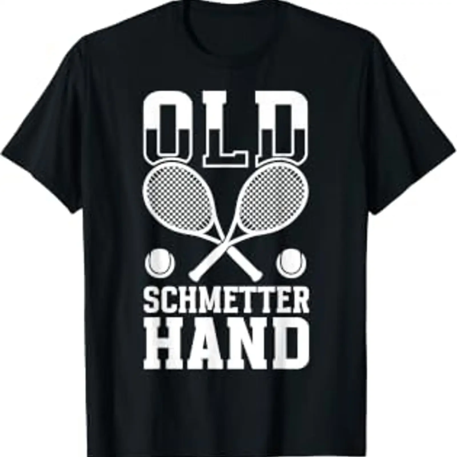 Old Schmetter Hand Tennis Player Sports T Shirt black vintage Washed Casual Unisex Comfortable homme Breathable Stylish