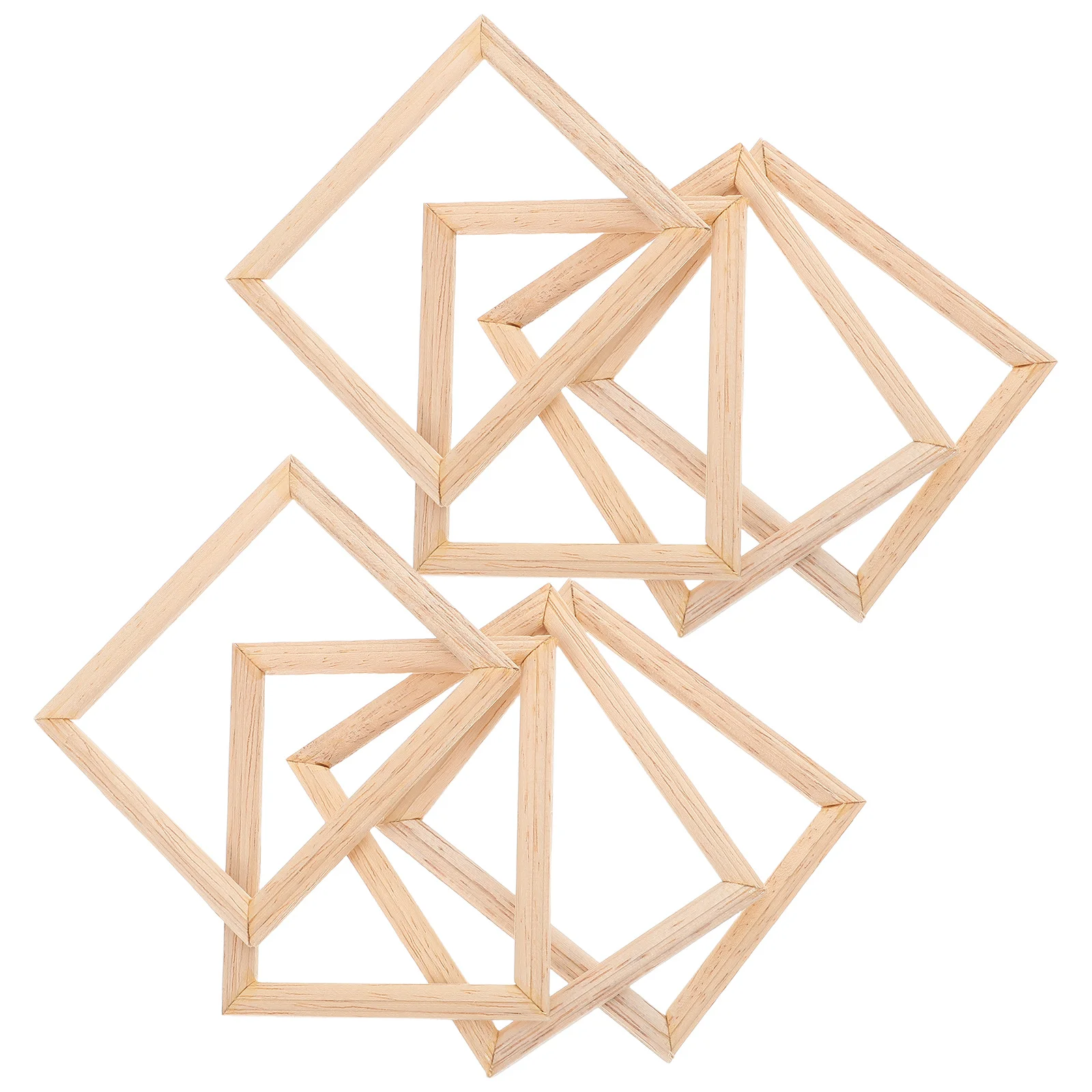 

9pcs Miniature Picture Frames 1:12 Scale Natural Wood Diy Dollhouse Decor Small Photo Frames For Craft Supplies Wooden Mini