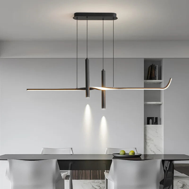 

Nordic Long Led Pendant Lights Home Decor Dining Room Chandeliers Lighting Study Lamparas Kitchen Office Hanging Lamp Luminaire