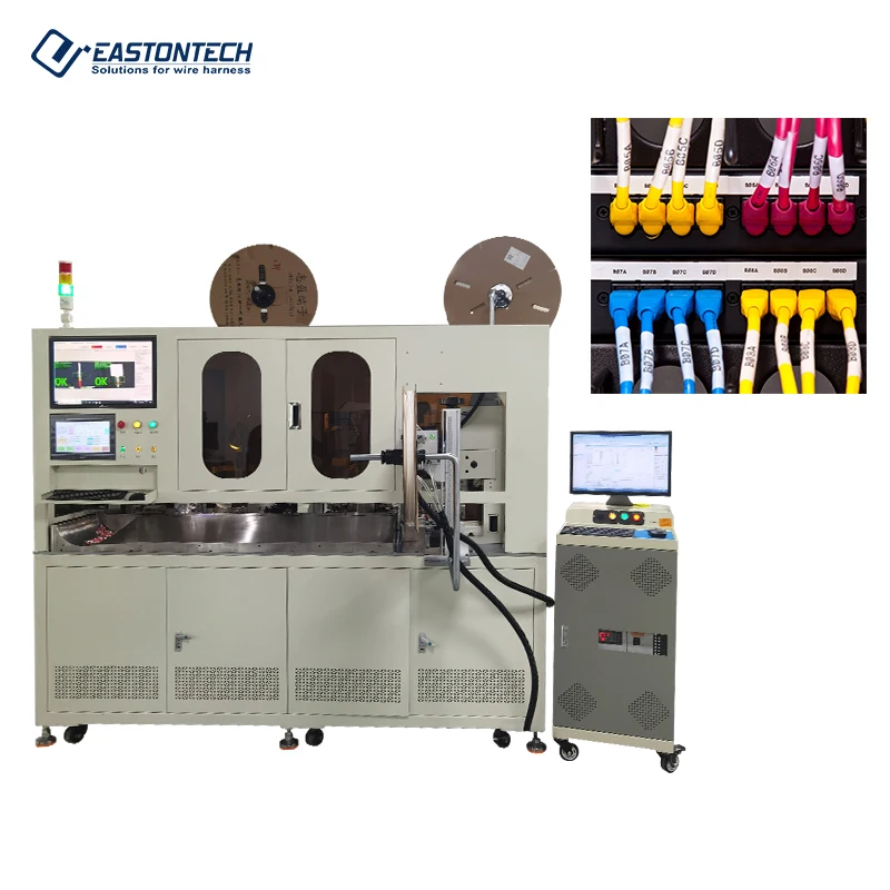 EW-9540 Fully Automatic Dual-Head Terminal Crimping Double-Piercing Numbering Tube Machine-EASTONTECH AWG 22~14 700-900 Pcs/Hour