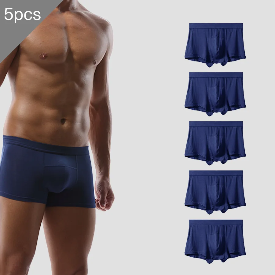 

5PCS Men's briefs, men's ice silk boxers, modal boxers, breathable in summer, thin bottoms in summer