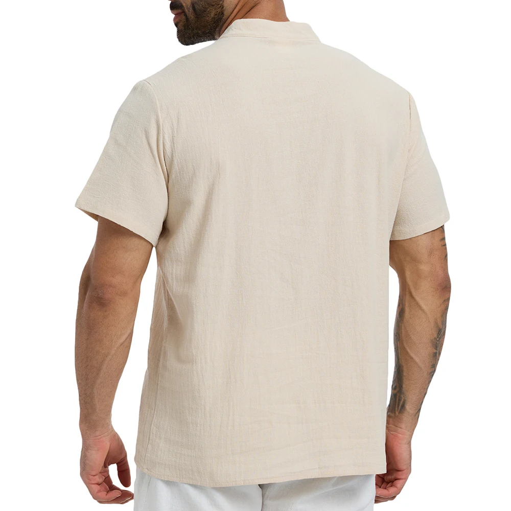 Men's Vintage Pirate V-neck T-shirt Cotton Linen Breathable Solid Color Lace-up Fashion Streetwear Male Gothic Style Cos Tees